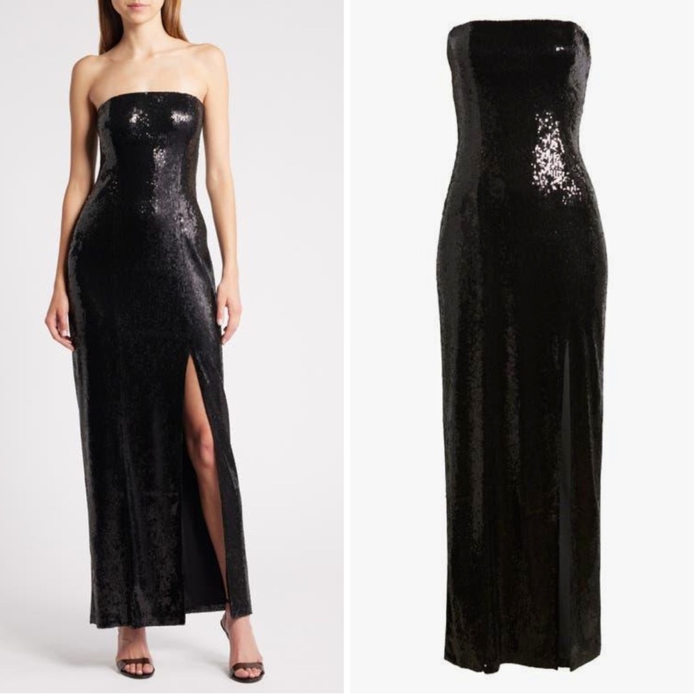 NWOT Elegant Black Sequin Gown